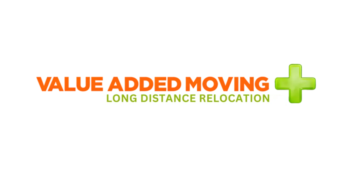Logo for Value Added Moving, a long-distance relocation service in orange and green.