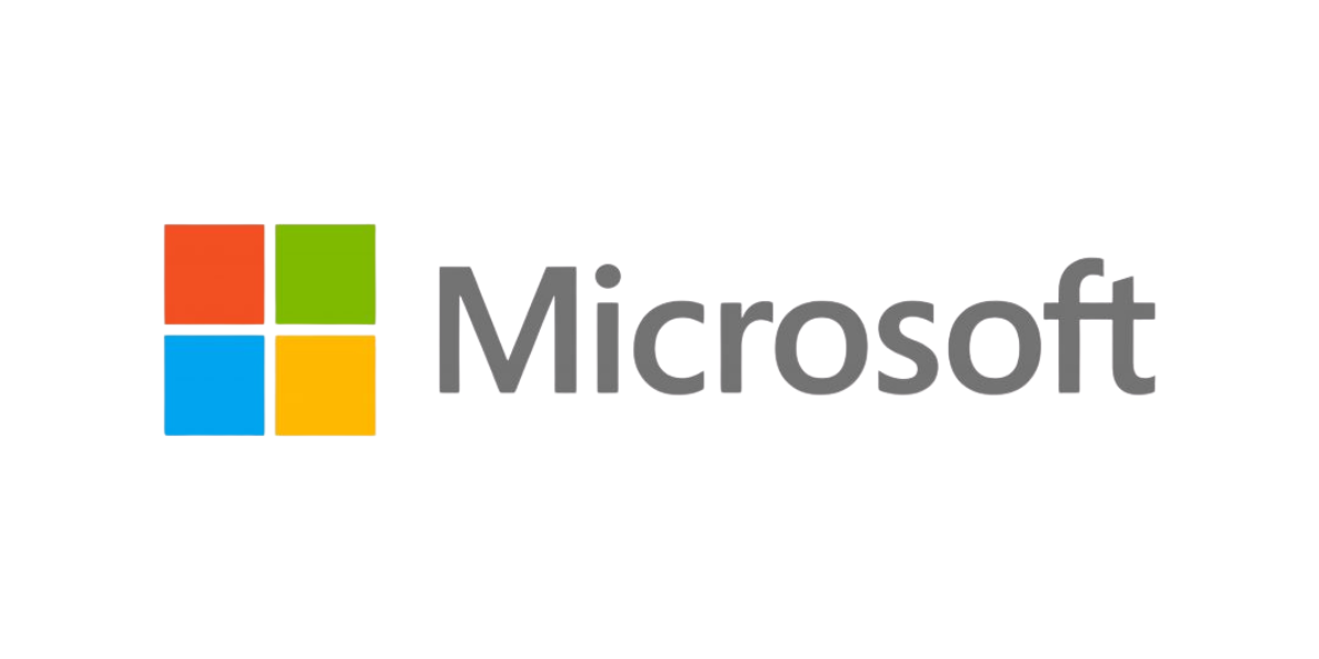 Microsoft logo featuring a green and yellow square design with the word "Microsoft"