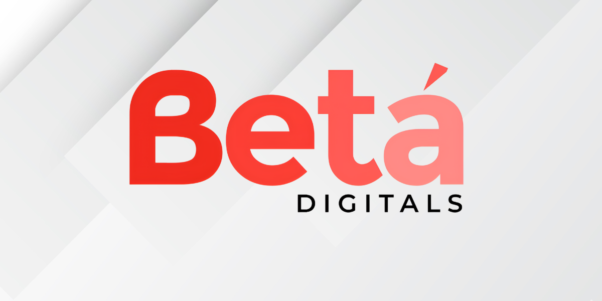 Logo design featuring the word "Beta" in red and pink with "DIGITALS" below in black
