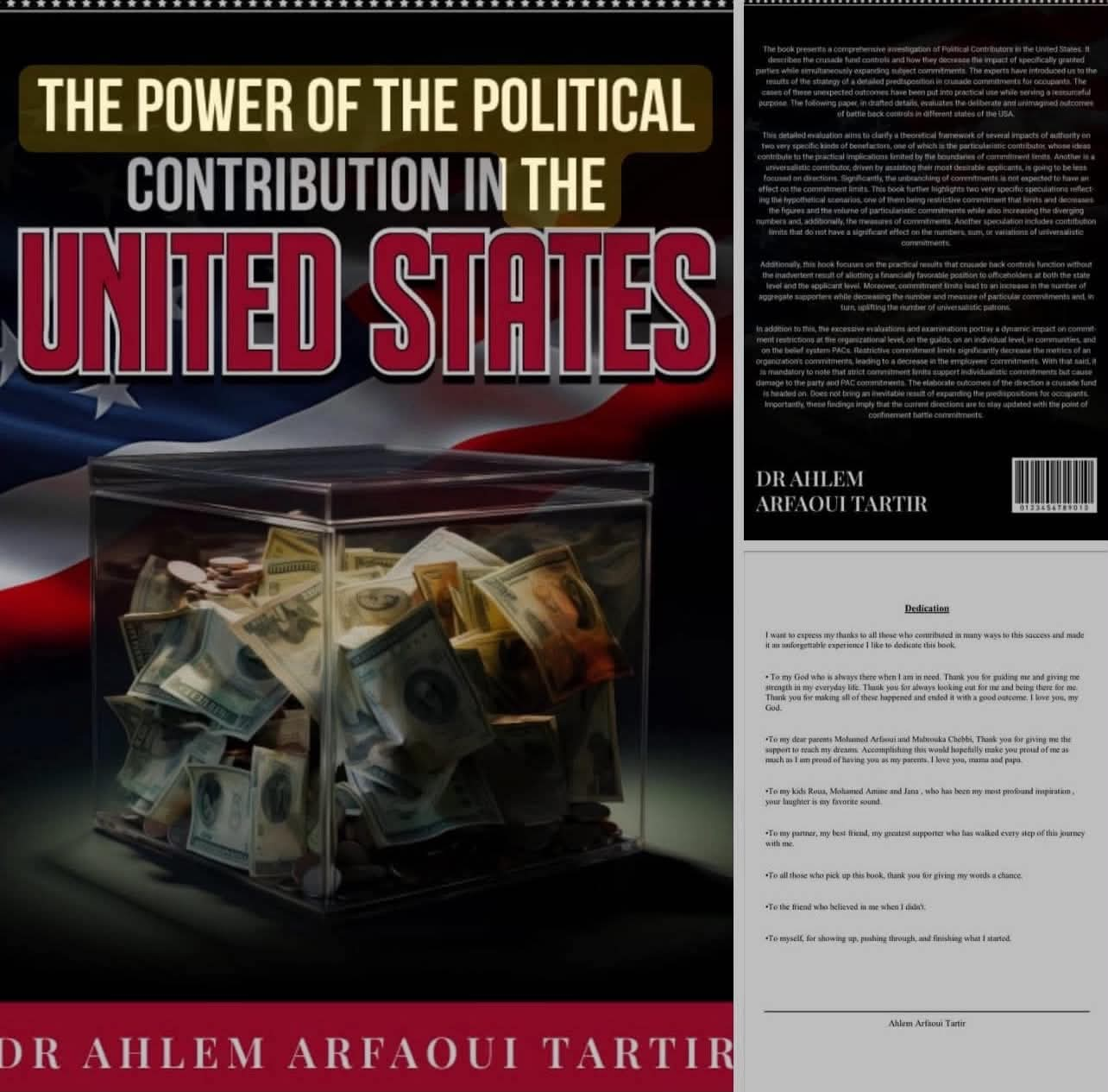 Book cover featuring a transparent ballot box filled with money against a U.S. flag background