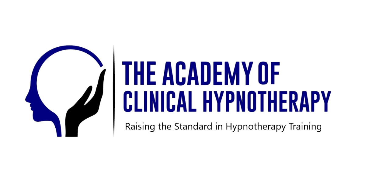 Logo of The Academy of Clinical Hypnotherapy with hand and head graphic elements