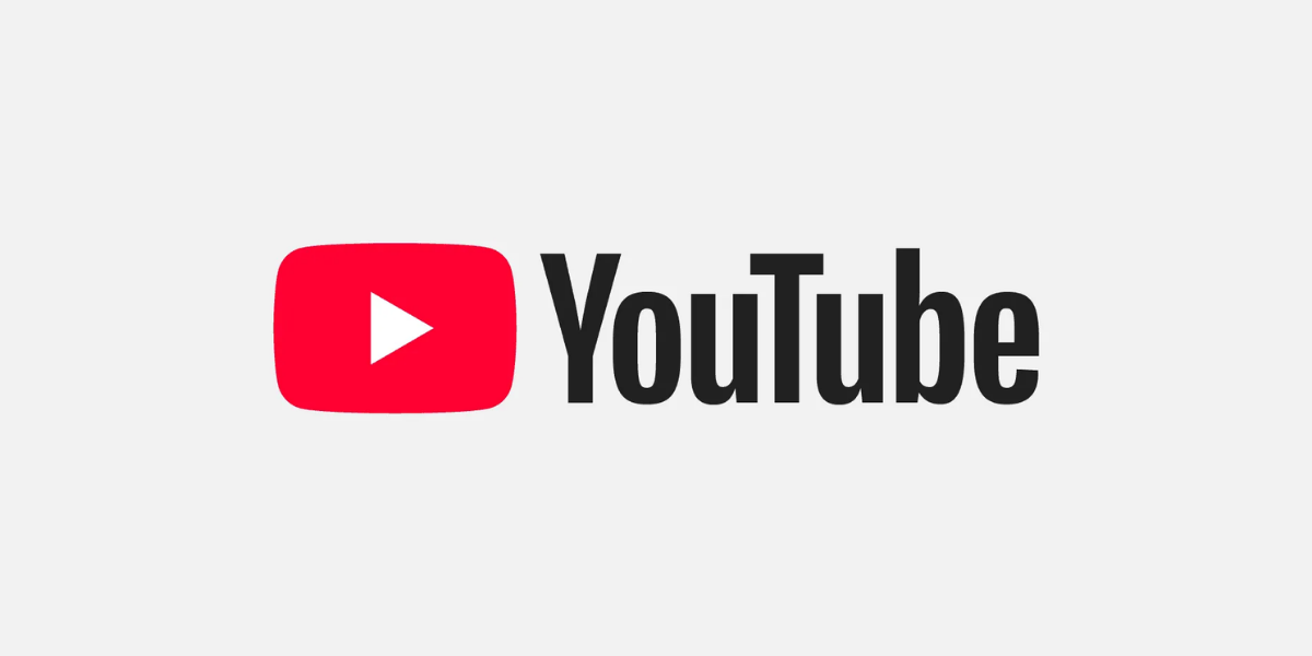 YouTube logo featuring a red play button and black text on a light background