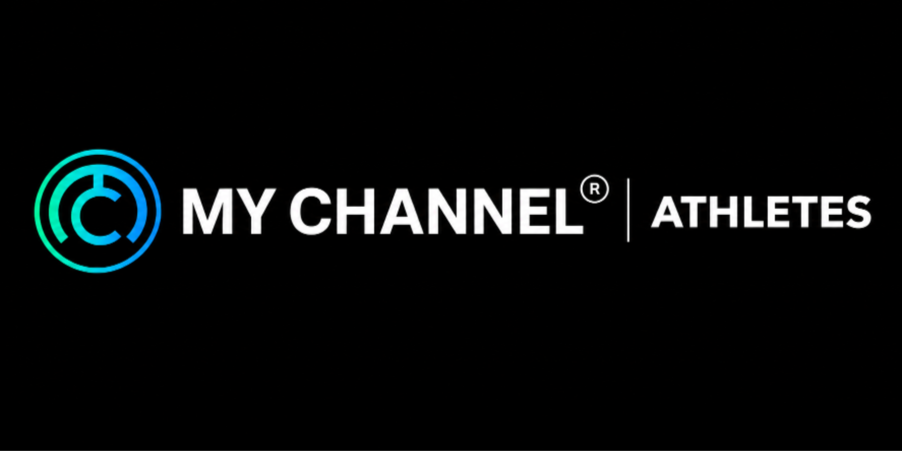 Logo for "MY CHANNEL" featuring the word "ATHLETES" and a blue circular design