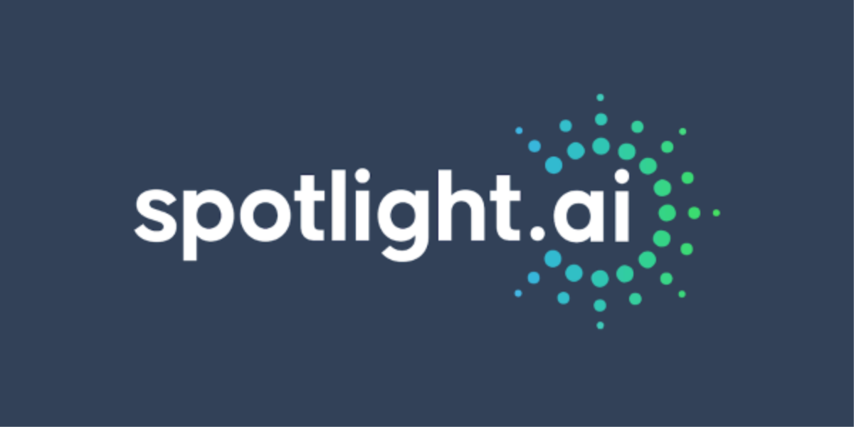 Logo of Spotlight.ai featuring the name and a circular dot pattern design