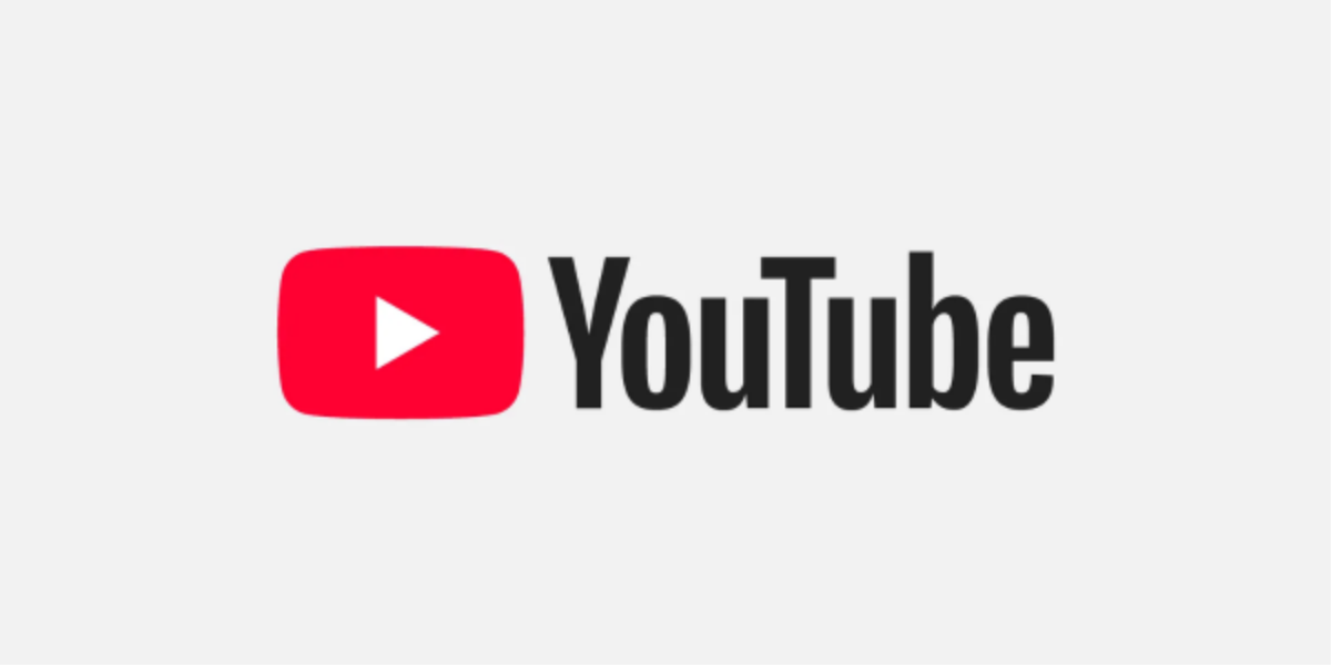 YouTube logo featuring a red play button with the word YouTube in black.
