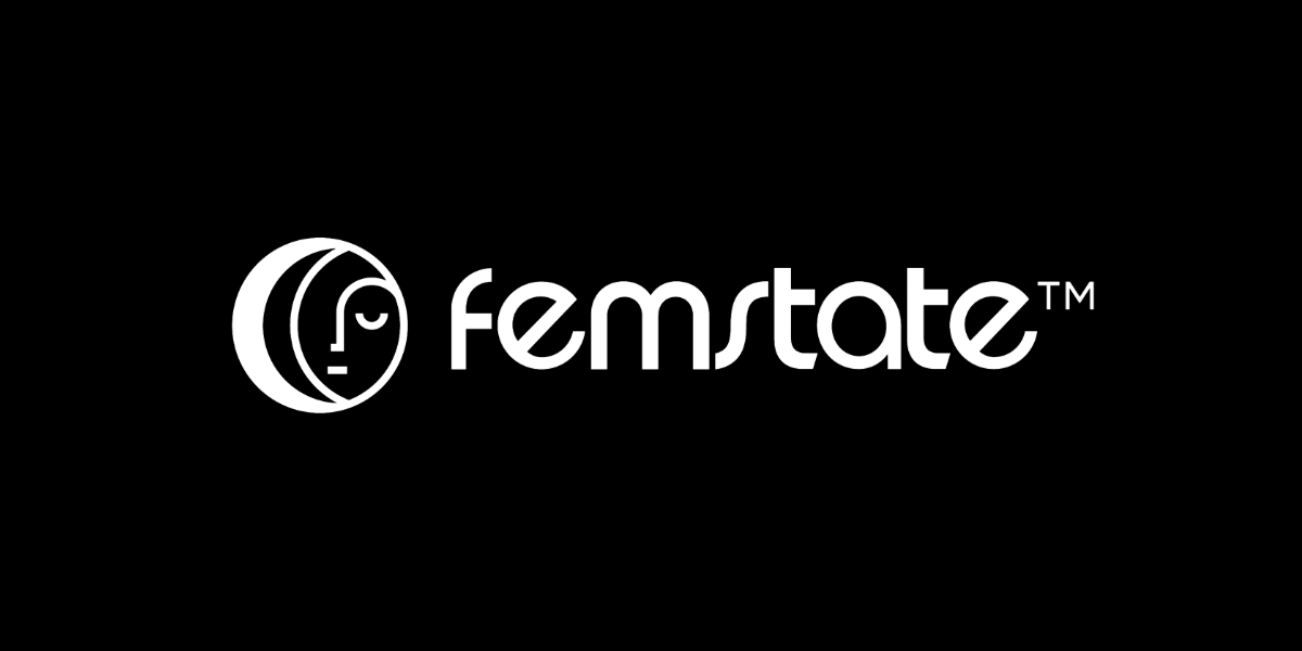 Logo of femstate with a minimalist face design and modern typography