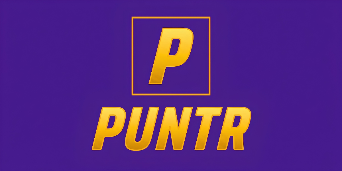 Logo featuring the letter P and the word PUNTR in bold gold on a purple background