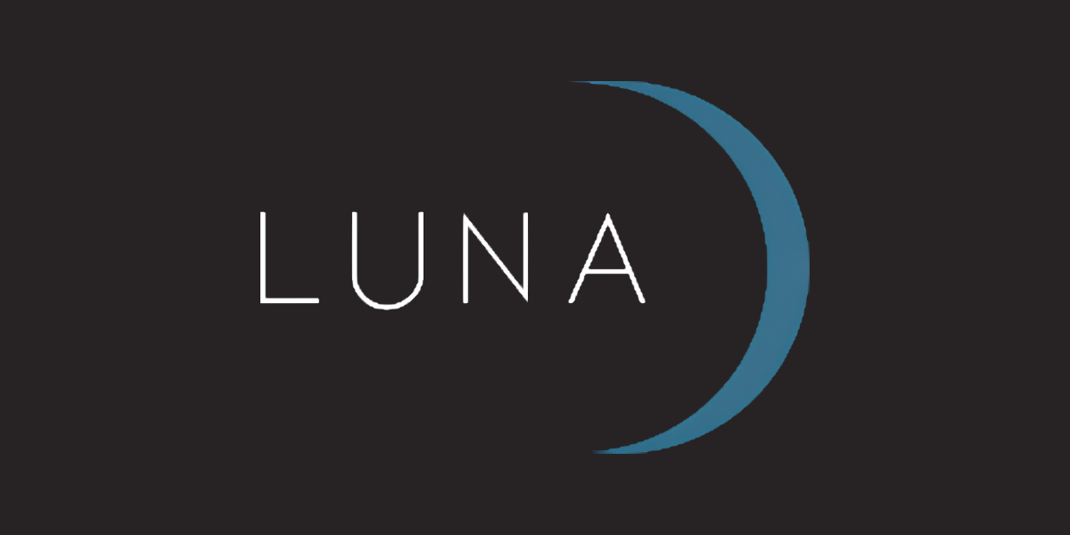 Logo featuring the word "LUNA" with a crescent moon graphic beside it