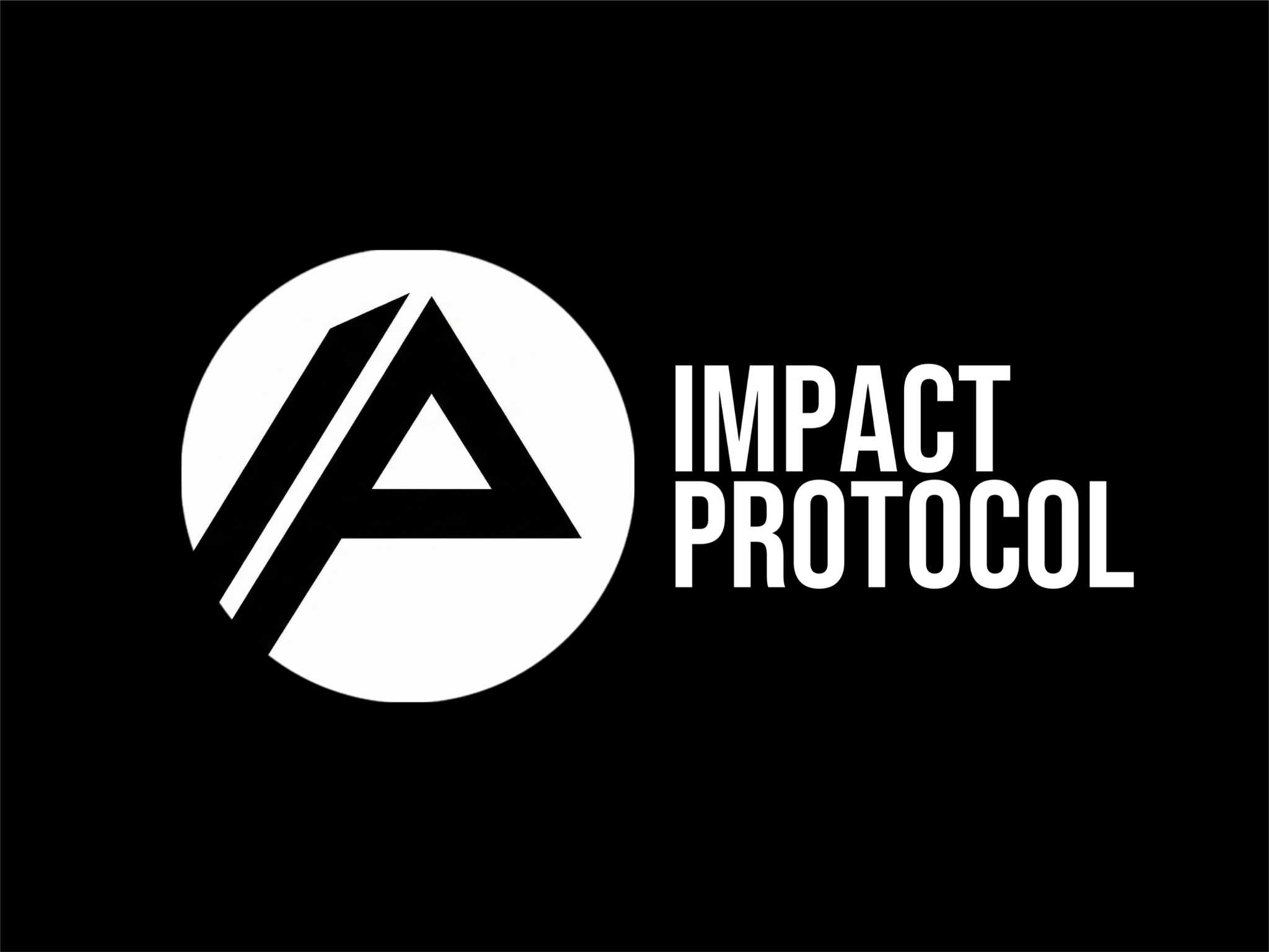 Logo featuring a stylized letter 'A' and text reading Impact Protocol on a black background