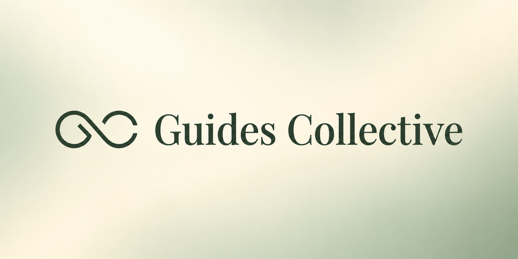 Logo of Guides Collective featuring an infinity symbol and elegant typography