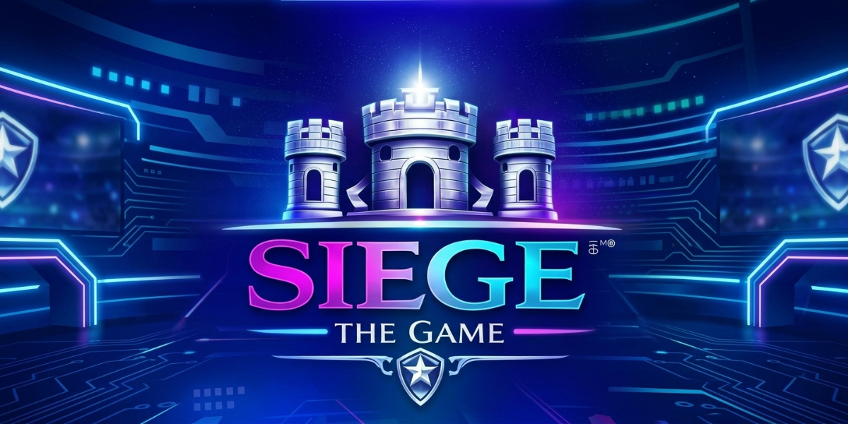 Colorful logo for "Siege The Game" featuring castle towers and tech elements