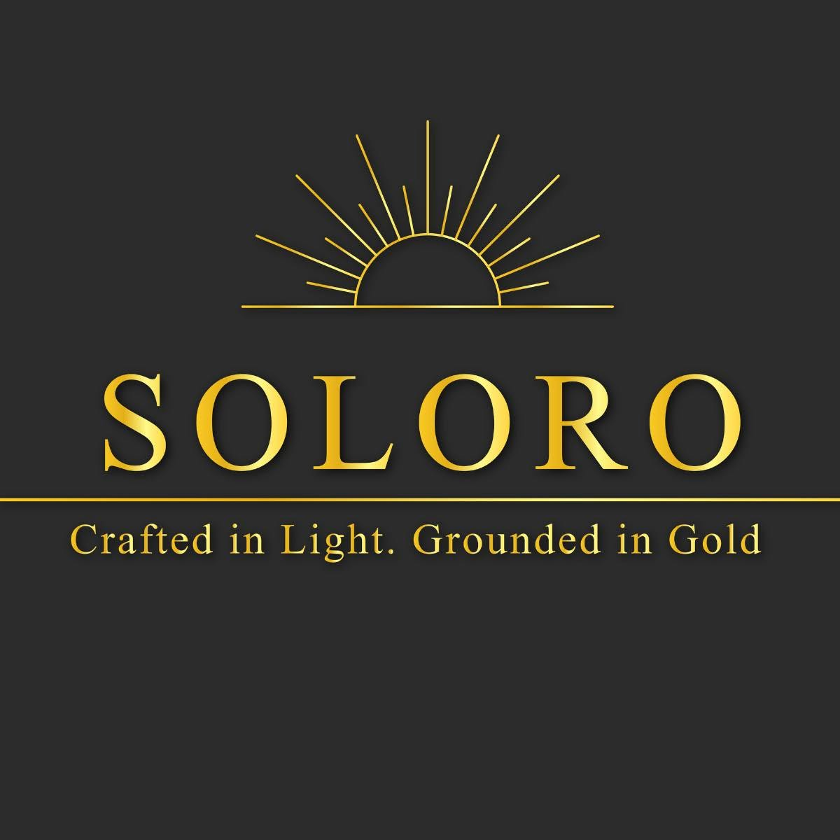 Logo design featuring the word "SOLORO" with a sun illustration above it
