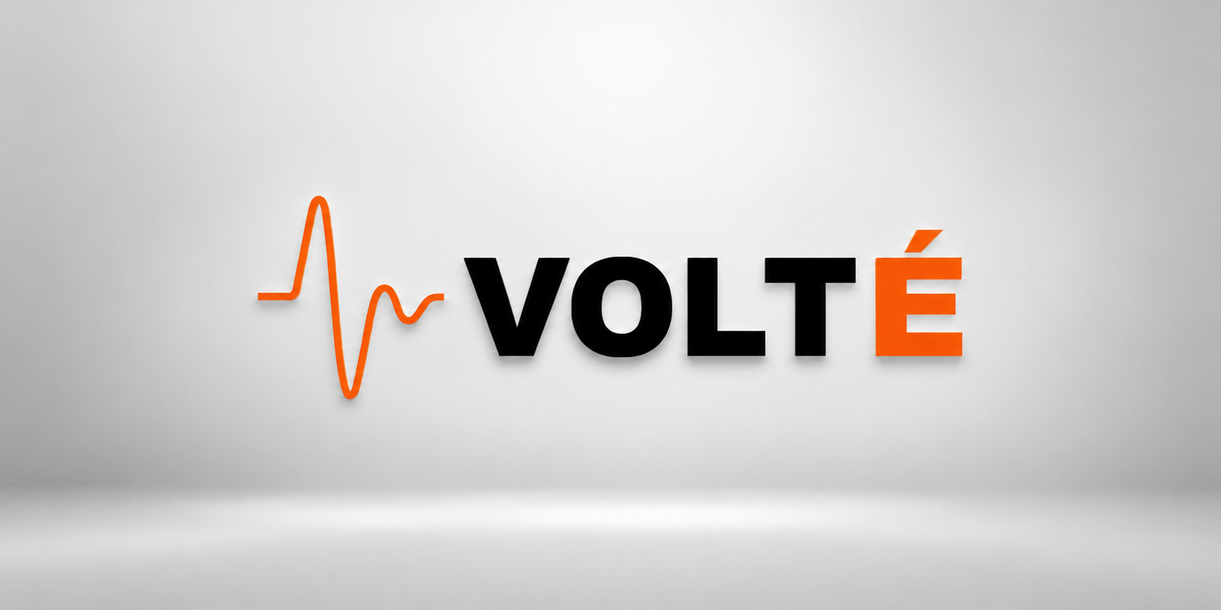 Logo design featuring the word "VOLTÉ" with a graphic pulse line elements