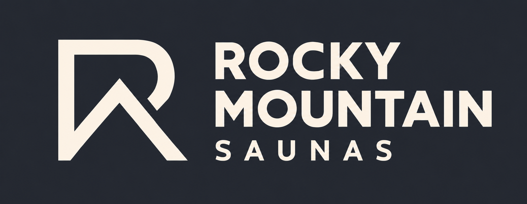Logo for Rocky Mountain Saunas featuring stylized letters R and M in design