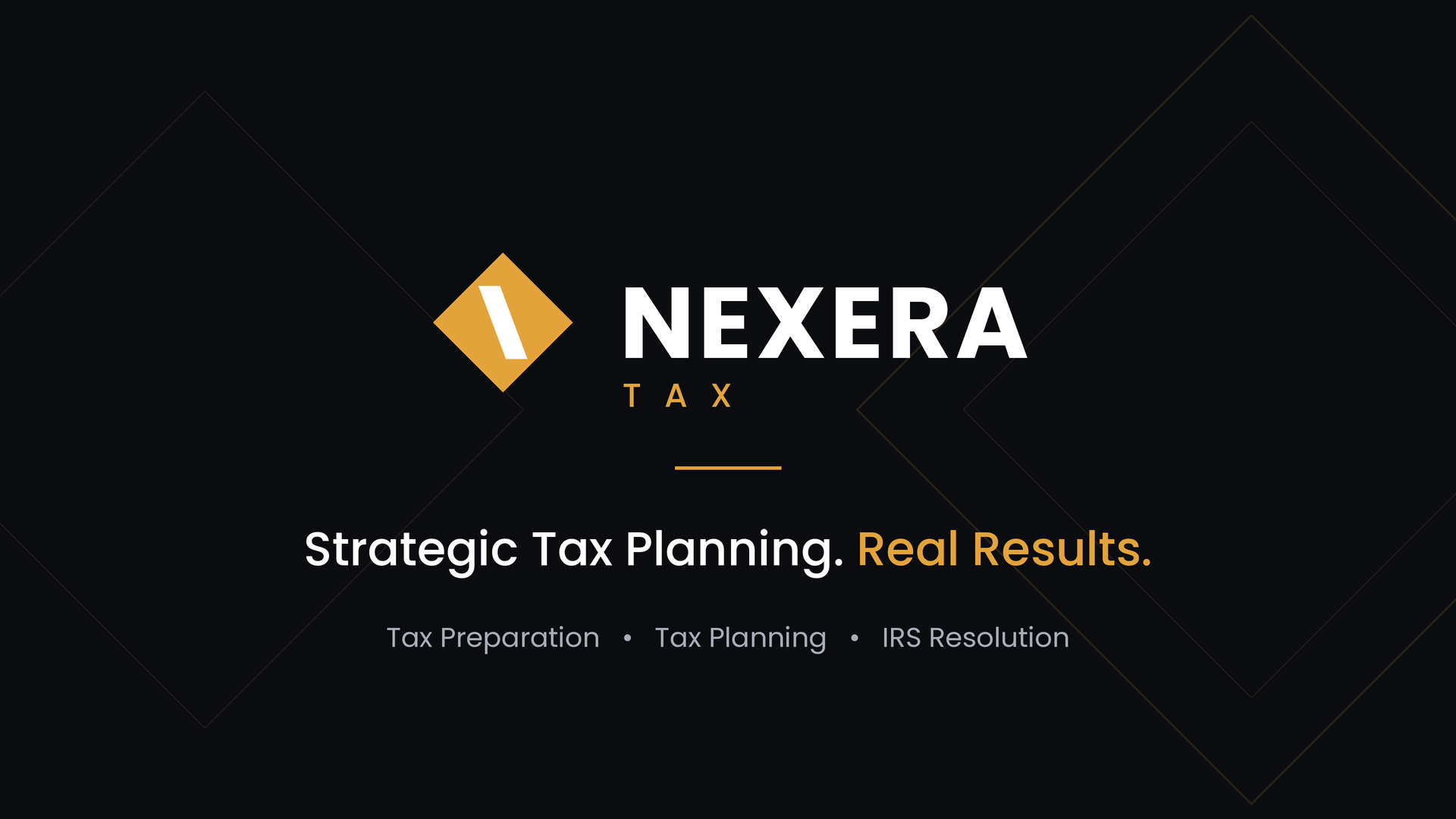 Nexera Tax logo with tagline about strategic tax planning and services offered