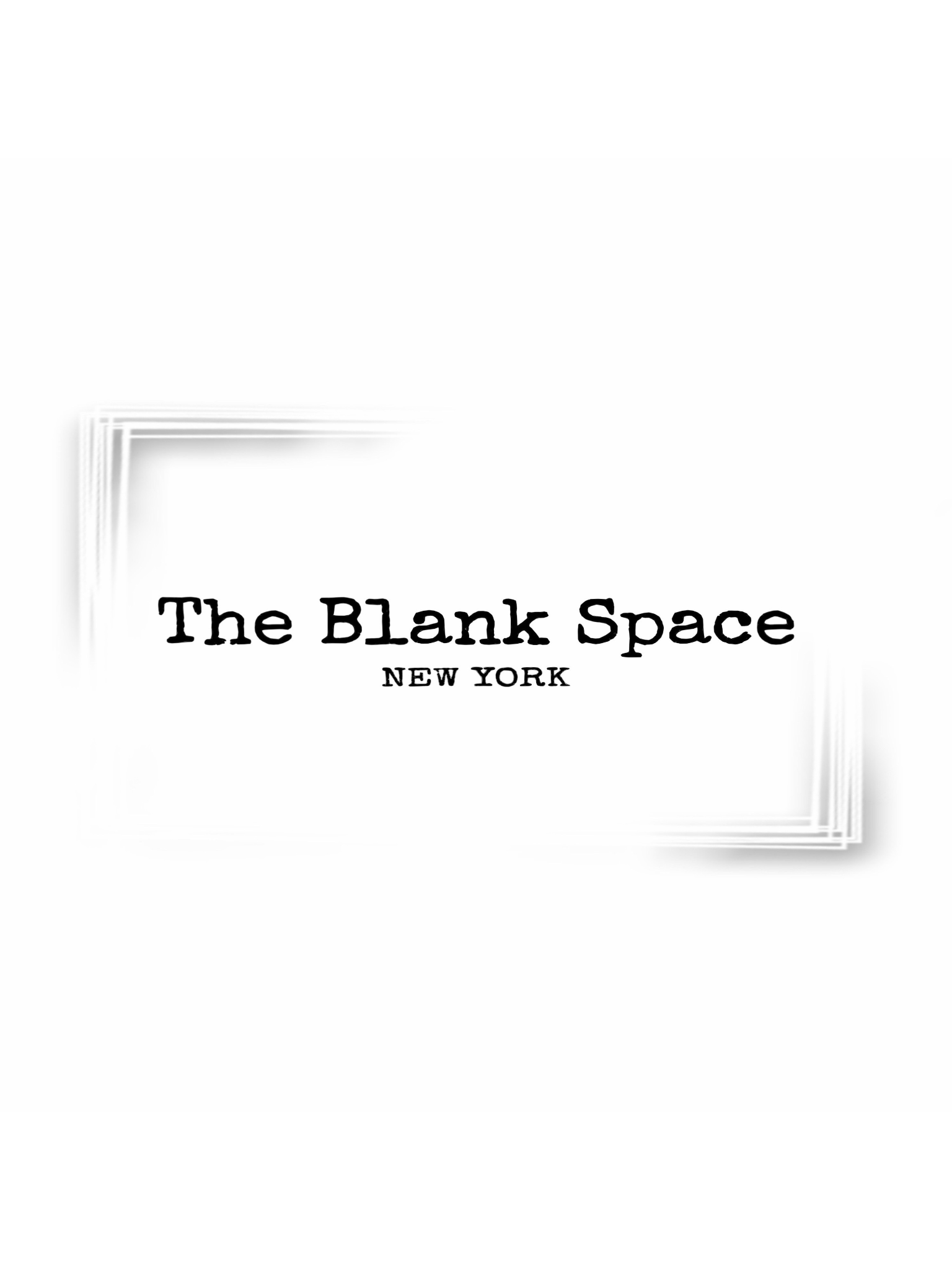Logo of The Blank Space, a venue in New York, featuring elegant typography.