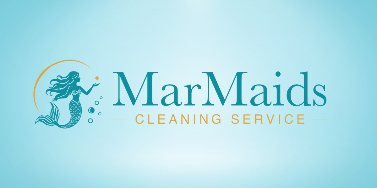 Logo for MarMaids Cleaning Service featuring a mermaid and clean aesthetic design