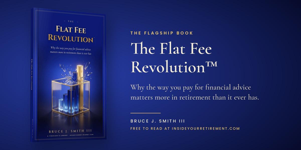 Book cover of "The Flat Fee Revolution" by Bruce J. Smith III on a blue background