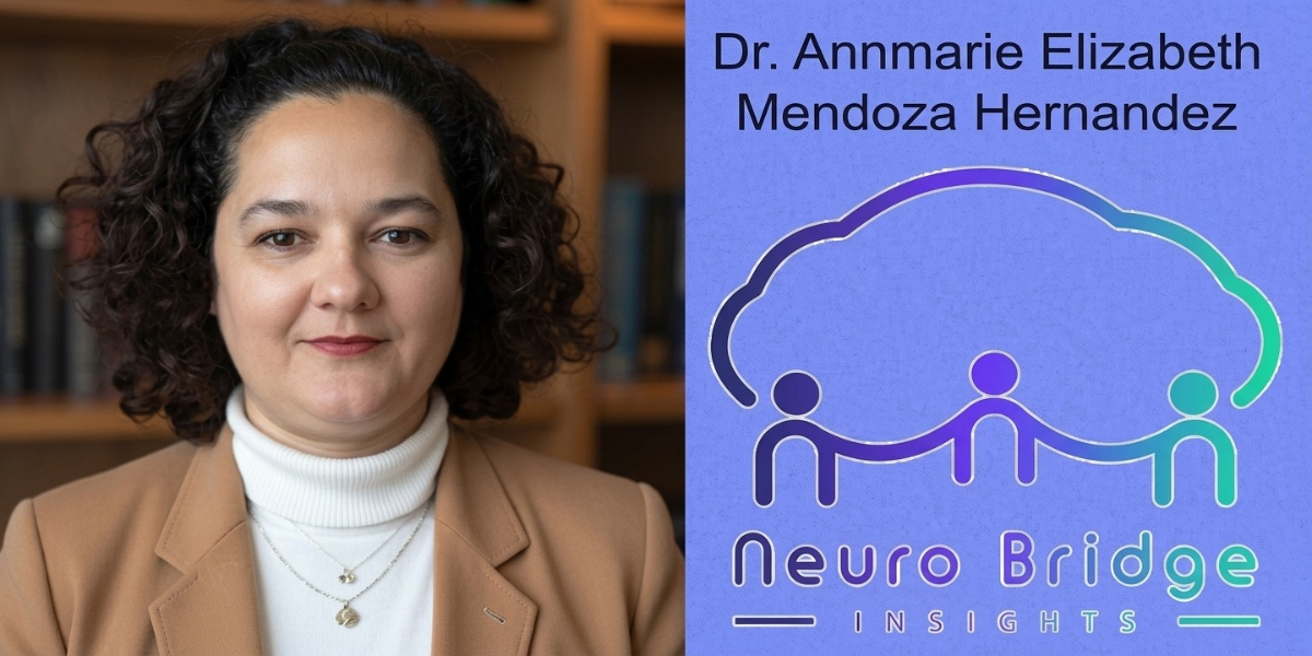 Portrait of Dr. Annmarie Elizabeth Mendoza Hernandez next to Neuro Bridge Insights logo