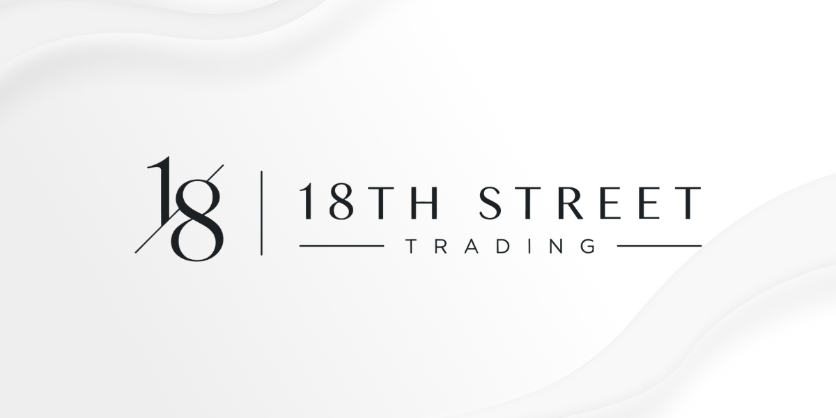 Logo for 18th Street Trading featuring elegant typography on a white background