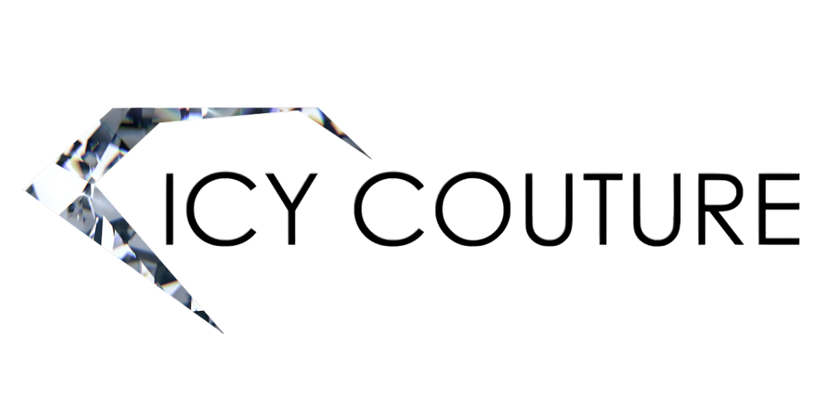 Logo of Icy Couture featuring stylized text and a diamond-like graphic element