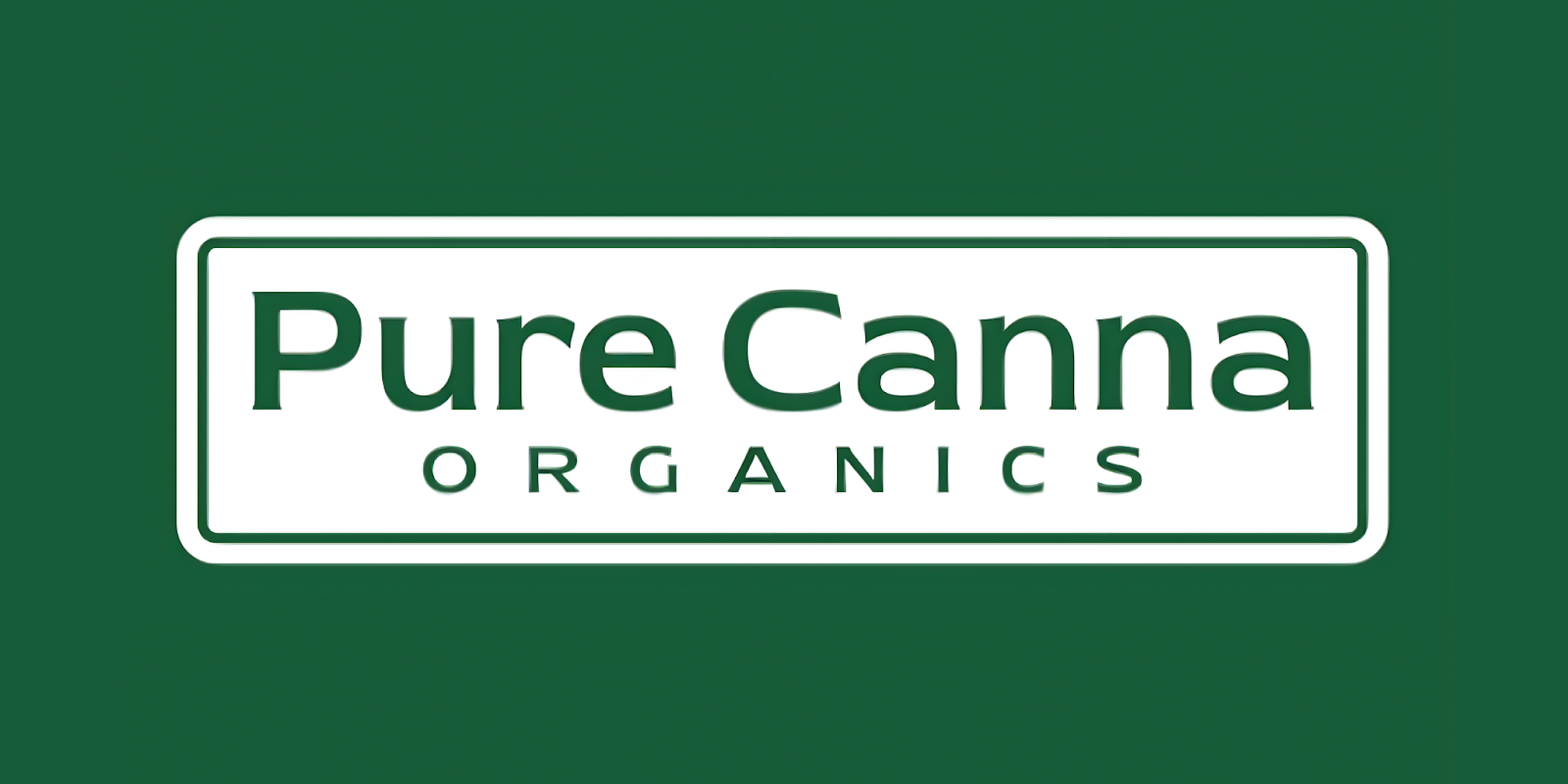 Pure Canna Organics logo in green text on white background with green border.